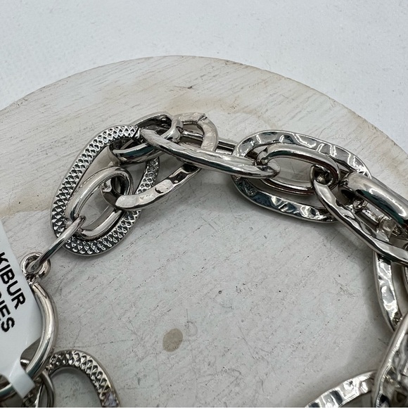 Adia Kibur Silver Link T Clasp Bracelet - Picture 6 of 7